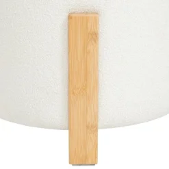 Atmosphera Createur D'interieur - Tabouret "bansa" bouclette bambou blanc d37,5x32cm Best