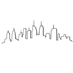 Atmosphera Createur D'interieur - Sticker "skyline" - noir - 50x70 cm Online