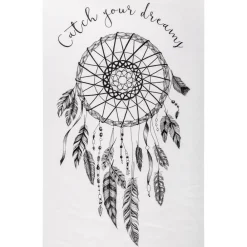 Atmosphera Createur D'interieur Décoration Créative | - Sticker "attrape rêves" - noir et blanc - 32x50 cm