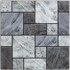 Atmosphera Createur D'interieur Décoration Créative | - Lot de 2 stickers - carrelage - noir - 30x30 cm