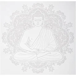 Atmosphera Createur D'interieur Décoration Créative | - Sticker "bouddha" - gris - 40x40 cm