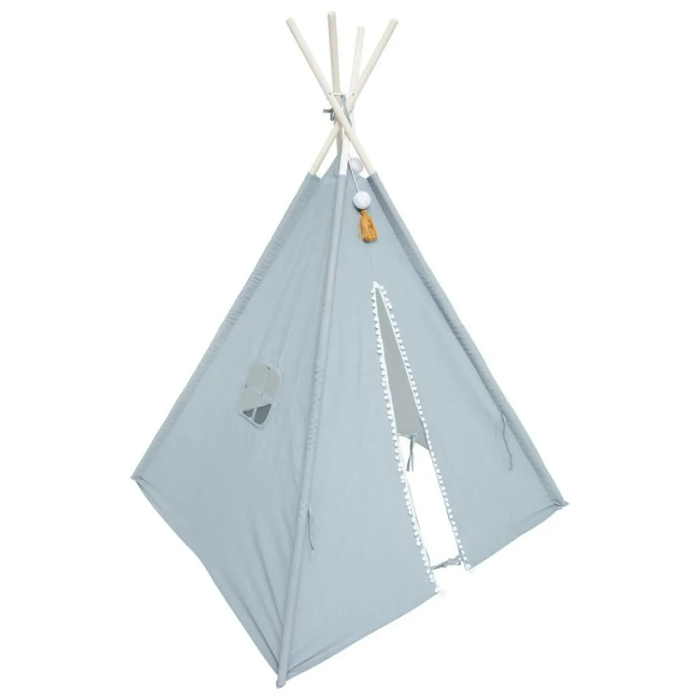 Atmosphera Createur D'interieur - Tipi enfant "wapi" - coton et peuplier - bleu Clearance