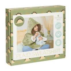 Atmosphera Createur D'interieur Enfants | - Plaid sweatshirtshirtshirt capuche "dinosaure" - vert kaki