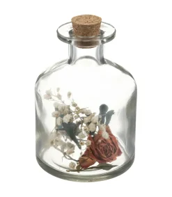 Atmosphera Terrariums Et Compositions | - Fleurs séchées dans bouteille en verre d 8 x h 11 cm