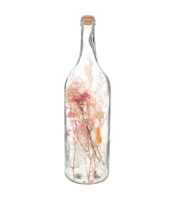 Atmosphera - Fleurs séchées rose dans une bouteille en verre h 46.6 cm Discount