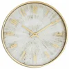 Atmosphera - Horloge effet patiné - diam 30 cm - gris et doré Discount