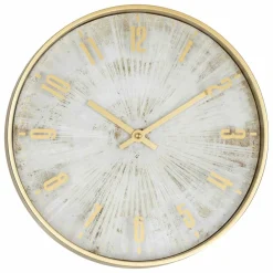 Atmosphera - Horloge effet patiné - diam 30 cm - gris et doré Discount