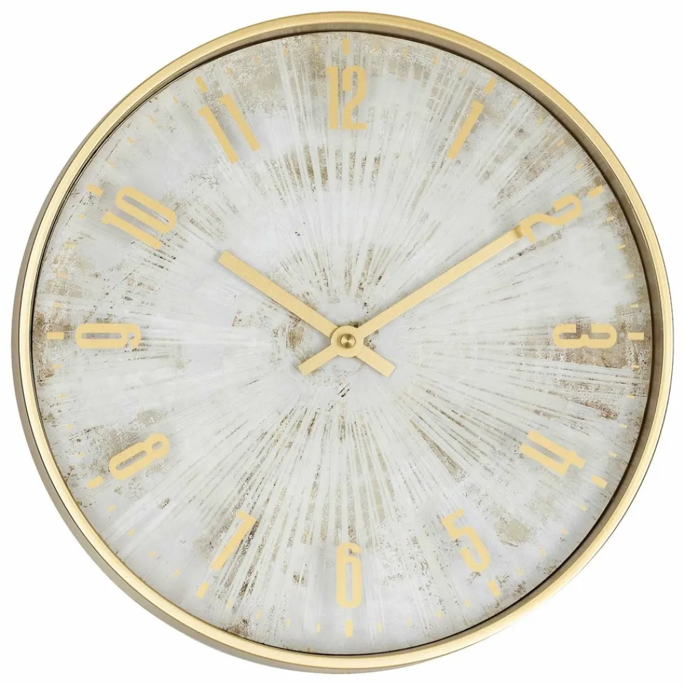 Atmosphera - Horloge effet patiné - diam 30 cm - gris et doré Discount