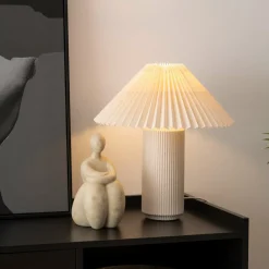 Atmosphera - Lampe cylindre en céramique - h. 38 cm - beige Clearance