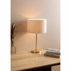 Atmosphera - Lampe droite en bouclette - h. 49 cm - or Best