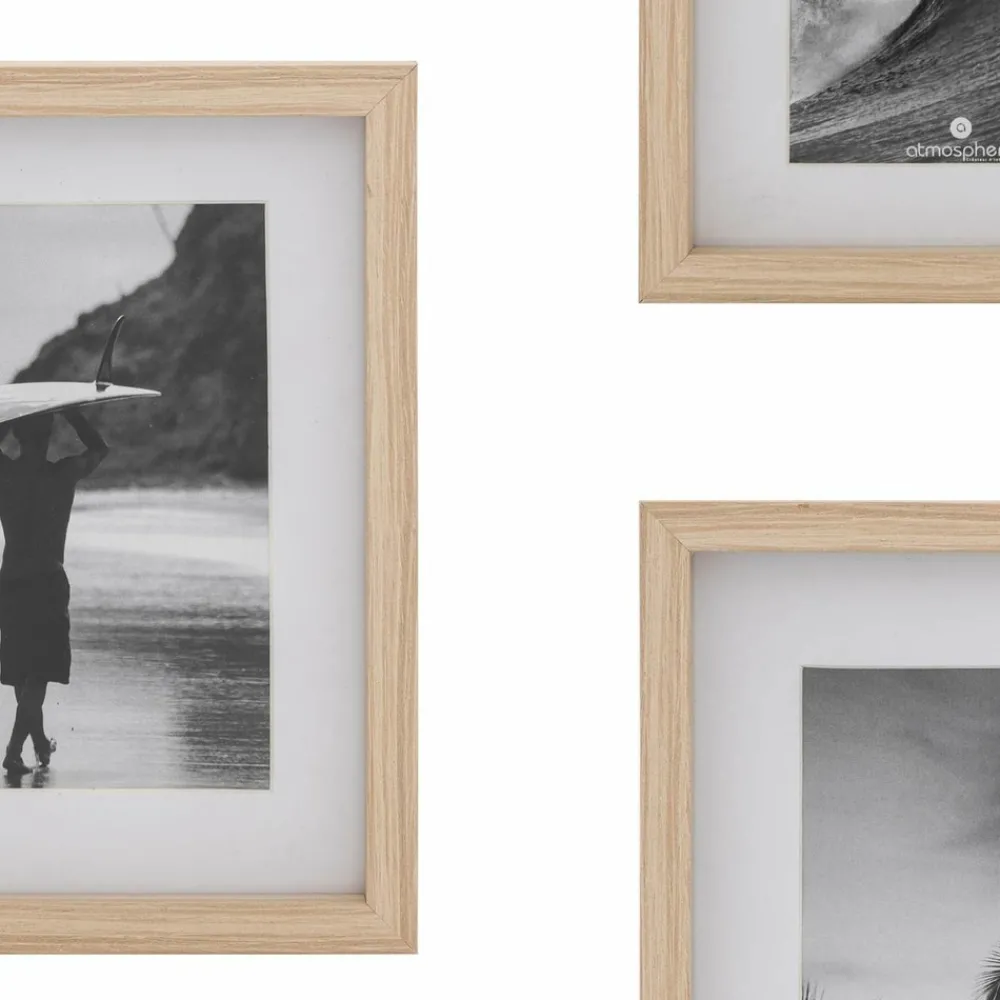 Atmosphera - Lot de 5 cadres photos en bois - beige Online