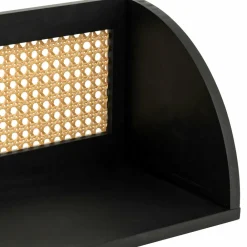 Atmosphera - Étagère murale en cannage - noir et beige Online