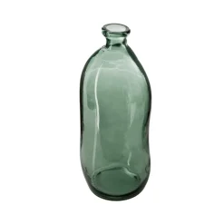 Atmosphera - Vase bouteille en verre recyclé vert kaki h 51 cm