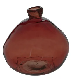 Atmosphera - Vase rond en verre recyclé rouge ambre h 33 cm Best