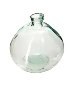 Atmosphera - Vase rond en verre recyclé transparent h 23 cm