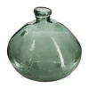 Atmosphera Vases Et Coupes | - Vase rond en verre recyclé vert kaki h 23 cm