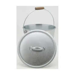 Aubry Gaspard - Seau à pellets ou cendres en métal galvanisé rond 10 litres