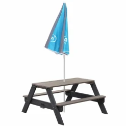 Axi Mobilier Pour Enfants | - Table de pique-nique pour enfants nick et parasol marron et gris