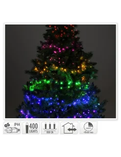 Basics - Guirlande led, 7 sections de couleurs, ip44, 400 leds, 220v, 8m. Hot