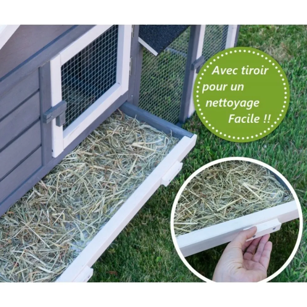 Bb Loisir - Cage clapier enclos lapin extérieur en pour lapins petits animaux 088 maison de rêve 146x50x86cm(lxpxh) Outlet