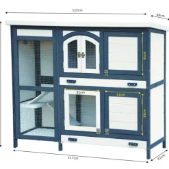 Bb Loisir Poulaillers, Clapiers Et Accessoires | - Cage clapier extérieur pour lapins 122x42,5x104 cm modèle- miette 081 gris-blanc