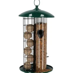 Best For Birds Oiseaux Du Jardin | - Mangeoire trio xxl graines, cacahuètes et boules de graisse