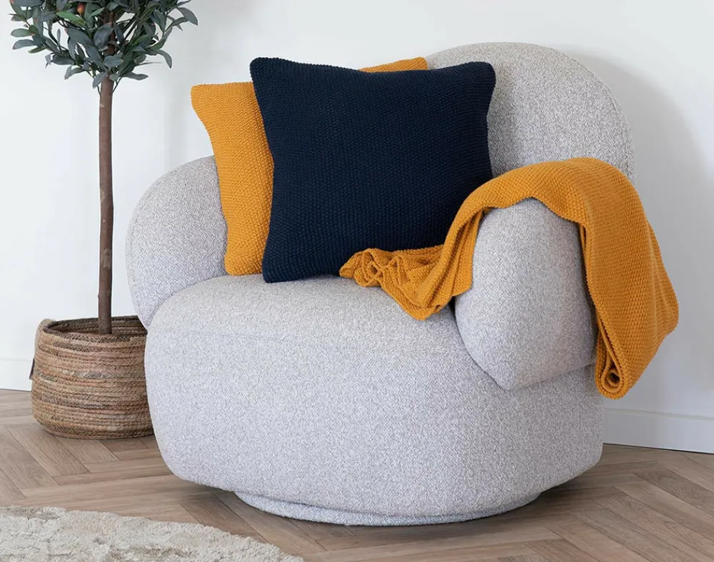Best Mobilier - Adrano - plaid - 130x170 cm - en coton recyclé Outlet