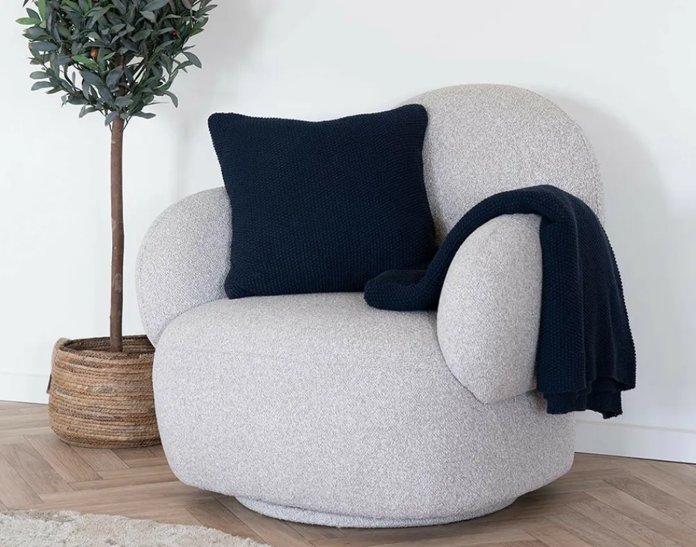 Best Mobilier - Adrano - plaid - 130x170 cm - en coton recyclé Outlet