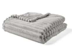 Best Mobilier - Arezzo - plaid - 200x140 cm - en fausse fourrure côtelé et velours Outlet