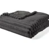 Best Mobilier Linge De Maison Et Coussins | - Arezzo - plaid - 200x140 cm - en fausse fourrure côtelé et velours