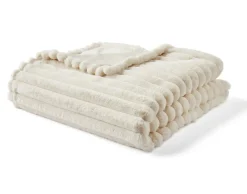 Best Mobilier - Arezzo - plaid - 200x140 cm - en fausse fourrure côtelé et velours Clearance