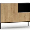 Best Mobilier Mobilier D'Intérieur | - Felicia - buffet bas - effet bois et noir - 120 cm