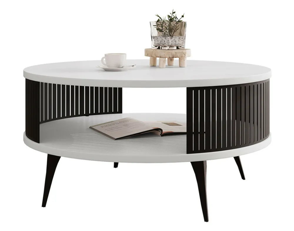 Best Mobilier - Forini - table basse - blanc et noir - 75 cm Hot