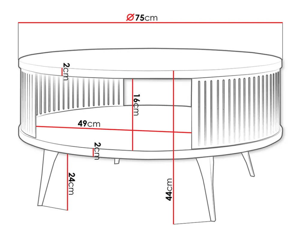 Best Mobilier - Forini - table basse - blanc et noir - 75 cm Hot