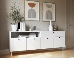 Best Mobilier Mobilier D'Intérieur | - Gaby - buffet bas - blanc - 200 cm