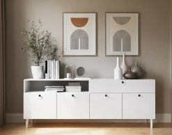 Best Mobilier Mobilier D'Intérieur | - Gaby - buffet bas - blanc - 200 cm