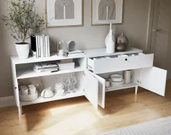 Best Mobilier Mobilier D'Intérieur | - Gaby - buffet bas - blanc - 200 cm