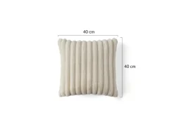 Best Mobilier - Laponie - coussin - en fausse fourrure côtelé - 40x40 cm Outlet