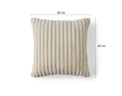Best Mobilier - Sierra - coussin - en fausse fourrure côtelé - 60x60 cm Best
