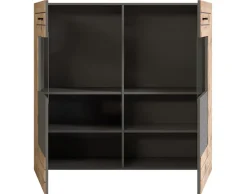 Best Mobilier Mobilier D'Intérieur | - Wexford - buffet haut - gris et effet bois - 120 cm