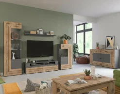 Best Mobilier Mobilier D'Intérieur | - Wexford - buffet haut - gris et effet bois - 120 cm