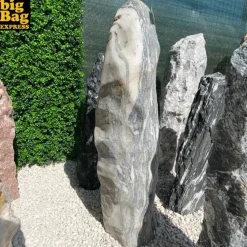 Big Bag Express - Monolithe décoratif de jardin en marbre & quartz zebra prem col 95cm Clearance