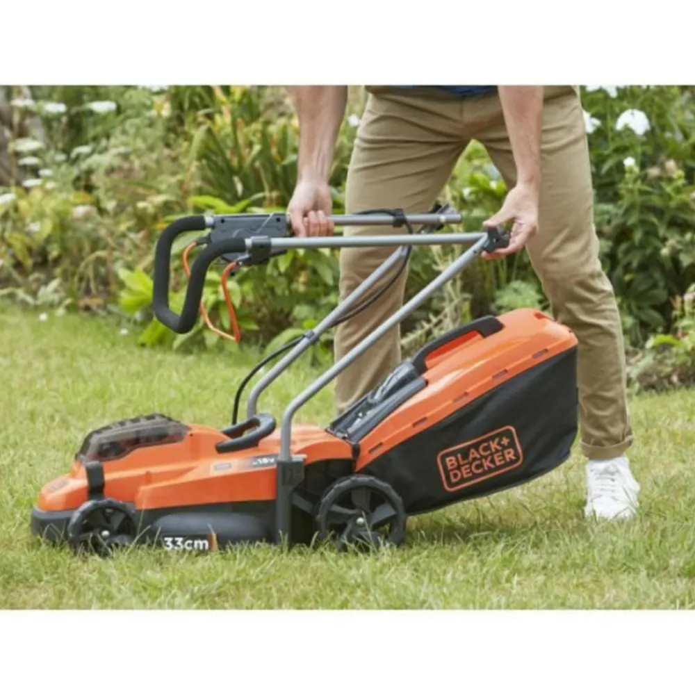 Black + Decker Tondeuses | - Tondeuse a gazon sur batterie 18v 33cm de coupe black+decker bcmw3318n-xj - livré sans batterie ni chargeur