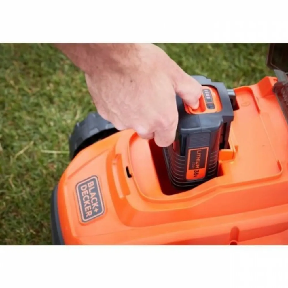 Black+Decker Tondeuses | - Tondeuse a gazon a gazon electrique sans fil 36v bcmw3336l1-qw - - coupe 33cm - batterie 2,5 ah - mulching