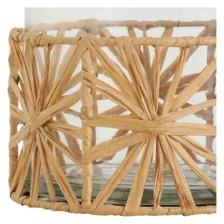Blanc D'ivoire Vases Et Coupes | - Vase bonbonne verre raphia 14x21cm