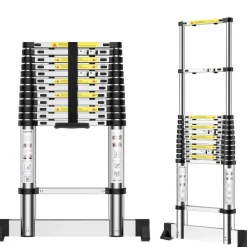 Bm Tools - Échelle télescopique 3,8m en alu avec stabilisateur - charge 150kg pliable extensible unique droite multi-fonction Online