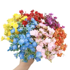 NA Bouquet de gypsophila artificielle - 12 tiges，fleurs violettes Sale