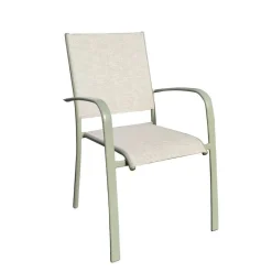 Brighton - Fauteuil de jardin ARIES Tex en alu et toile vert amande - 56x62x90 cm Clearance