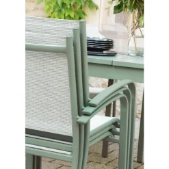 Brighton - Fauteuil de jardin ARIES Tex en alu et toile vert amande - 56x62x90 cm Clearance