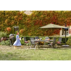 Brighton Tables Et Chaises De Jardin|Salons De Jardin | - Fauteuil STELLA en alu et toile anthracite - 66x58x110 cm